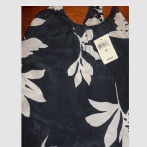 NWT Lucky Brand 100% Silk Navy & BeigeTank Size XS